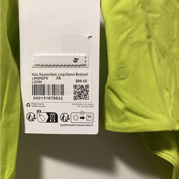 NWT Lululemon Athletica XS Wundermost Square-Neck Bodysuit - Picture 7 of 8